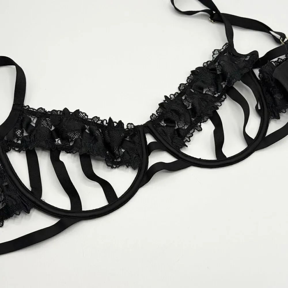 Victoria’s Secret Very Sexy Tiny Black Bows Bra in Black - US 34DD
